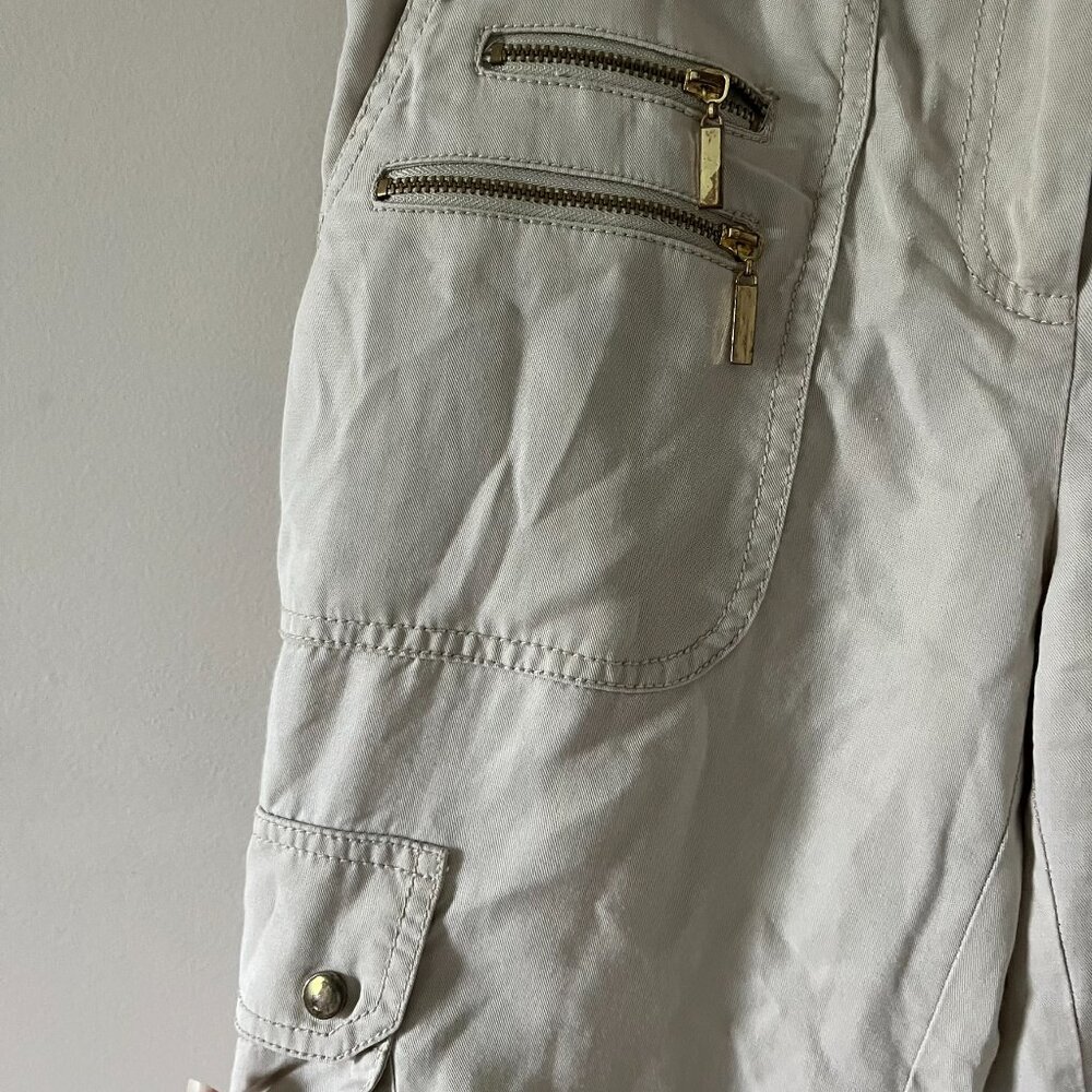 Cache Capri Cropped Cargo Pants Size 0 Light Crea… - image 6